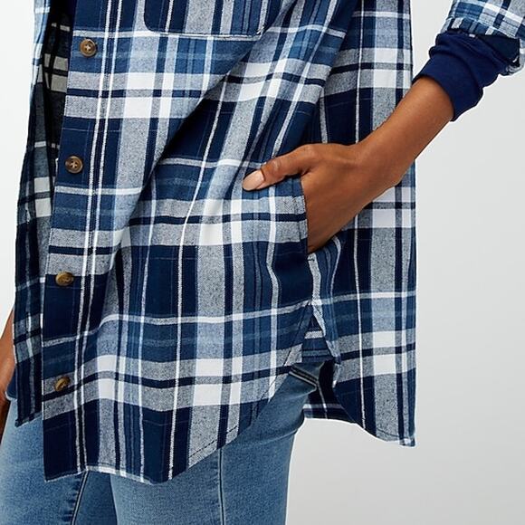 NWT - J CREW BLUE PLAID SHACKET - Small - Picture 3 of 4